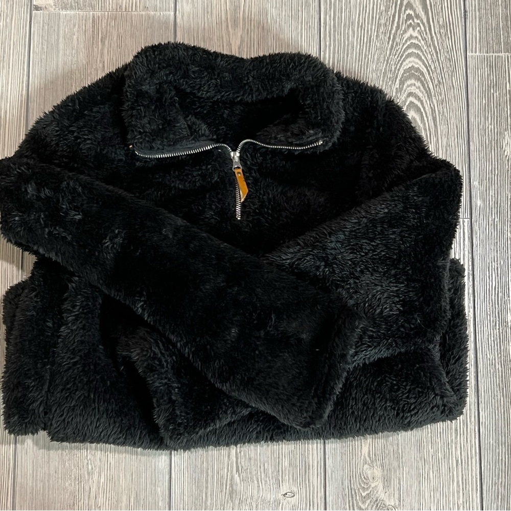 Soft Quarter Zip Fleece, Black, Size Small, - Picture 6 of 9